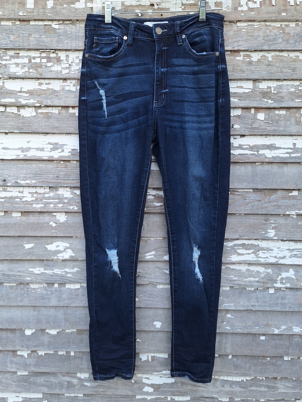 KanCan Dark Indigo Distressed Skinny Jeans Size 28